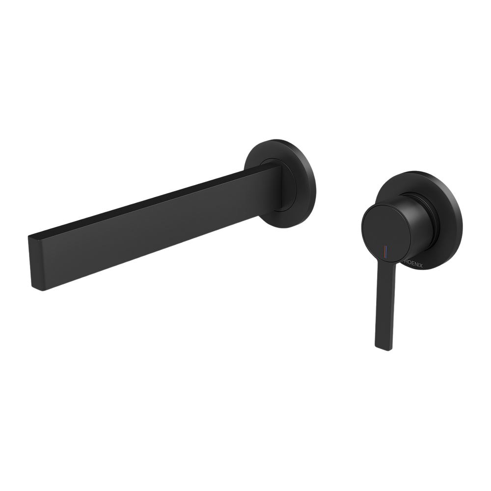 Lexi MKII SwitchMix Wall Basin Mixer Set 200mm Fit-Off Kit Matte Black