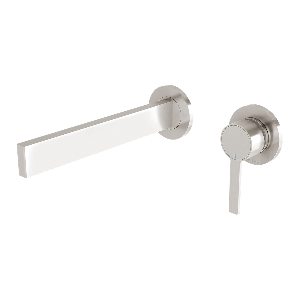 Lexi MKII SwitchMix Wall Basin Mixer Set 200mm Fit-Off Kit Brushed Nickel
