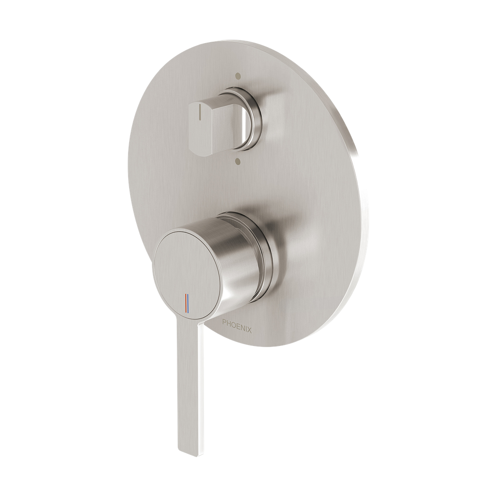 Lexi MKII SwitchMix Shower / Bath Diverter Mixer Fit-Off Kit Brushed Nickel
