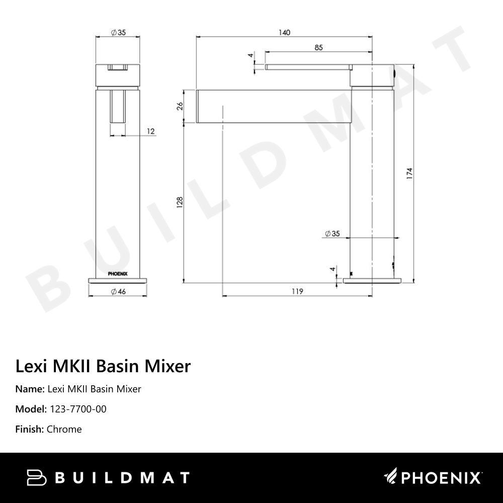 Lexi MKII Basin Mixer Chrome