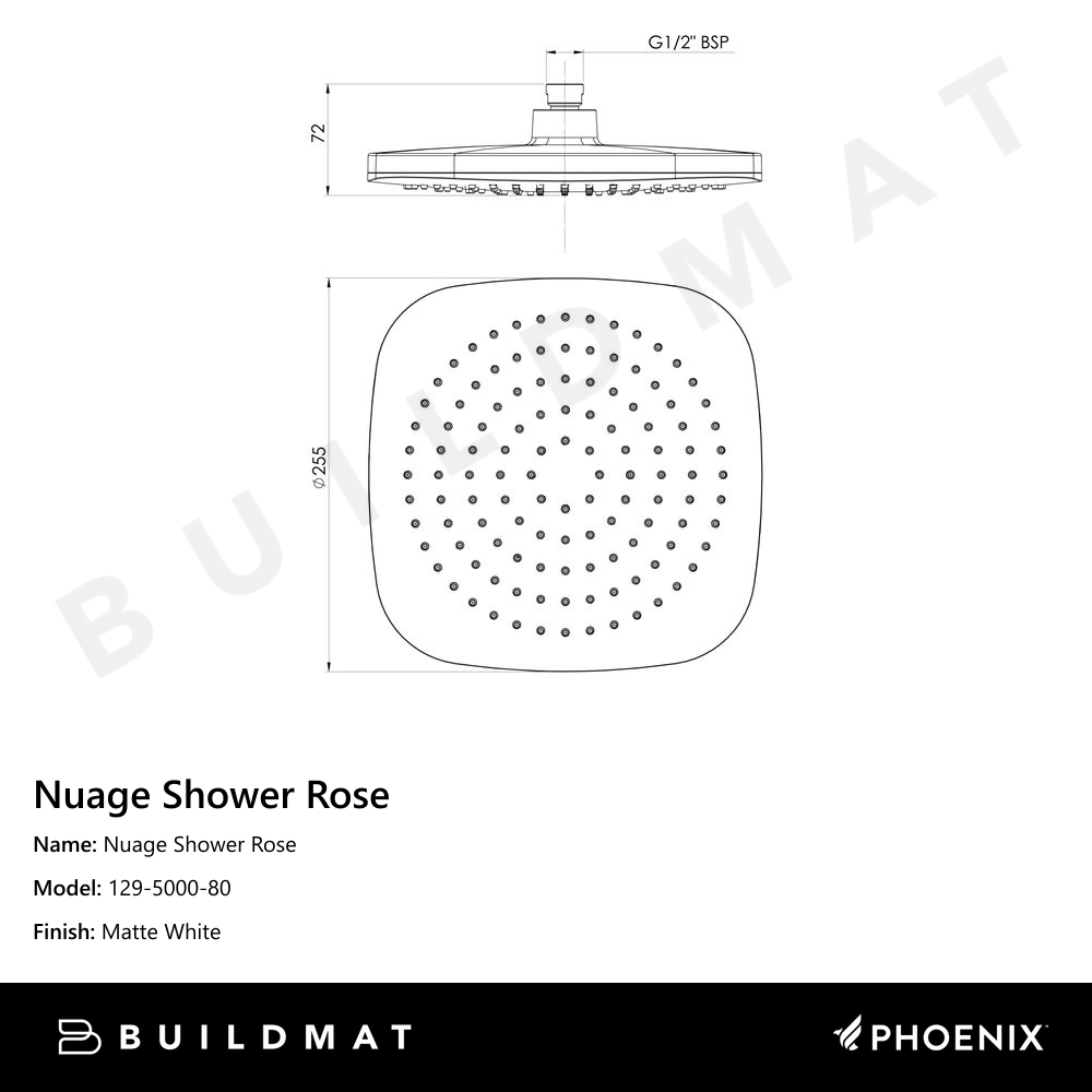 Nuage Shower Rose Matte White
