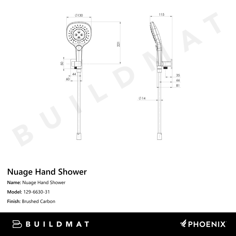 Nuage Hand Shower Brushed Carbon