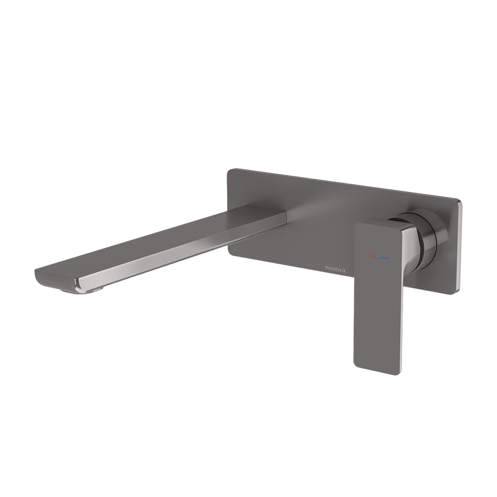 Gloss MKII SwitchMix Wall Basin / Bath Mixer Set 200mm Fit-Off Kit Brushed Carbon