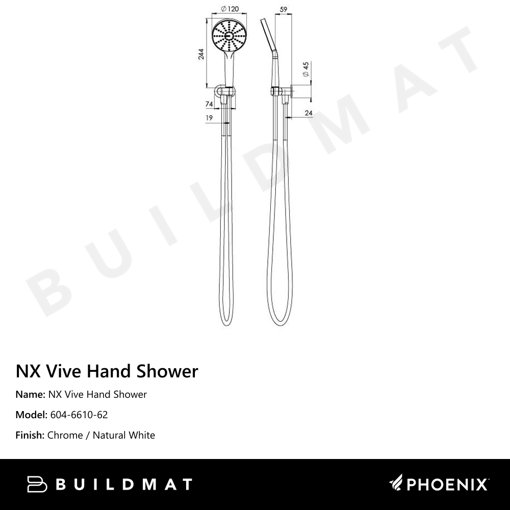 NX Vive Hand Shower Chrome White