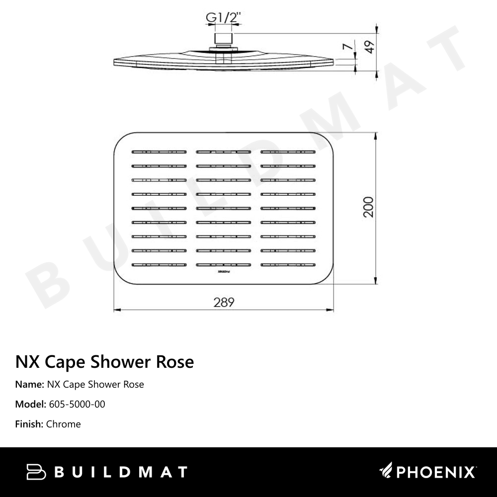 NX Cape Shower Rose Chrome