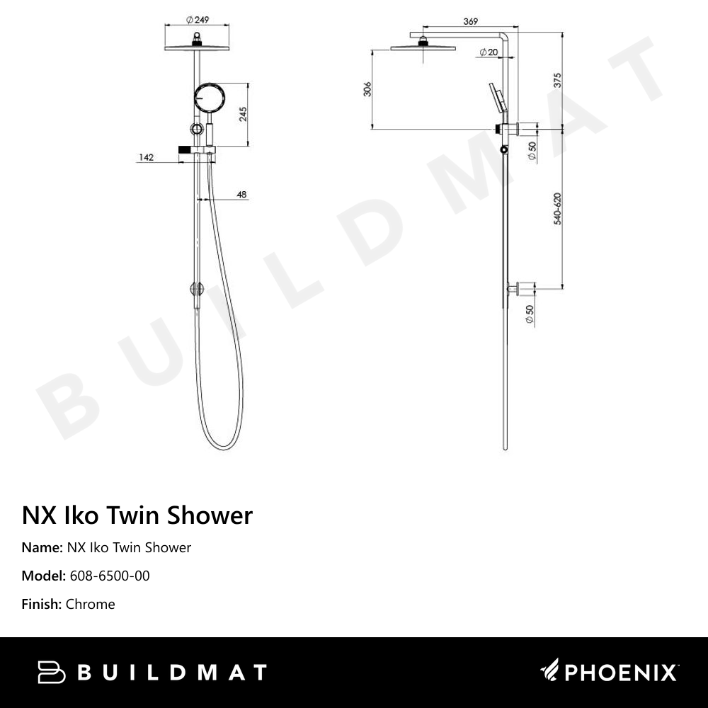 NX Iko Twin Shower Chrome