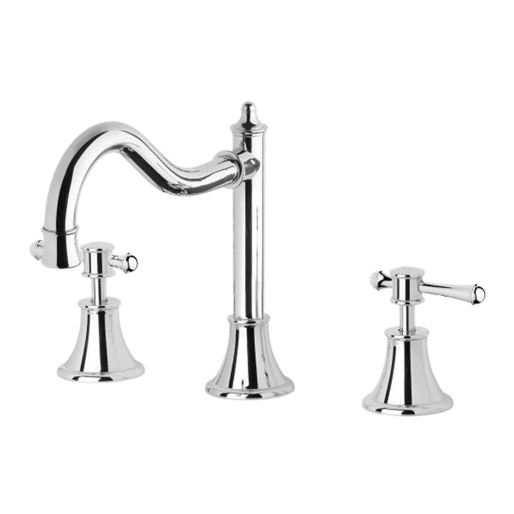 Nostalgia Lever Basin Set Shepherds Crook Chrome