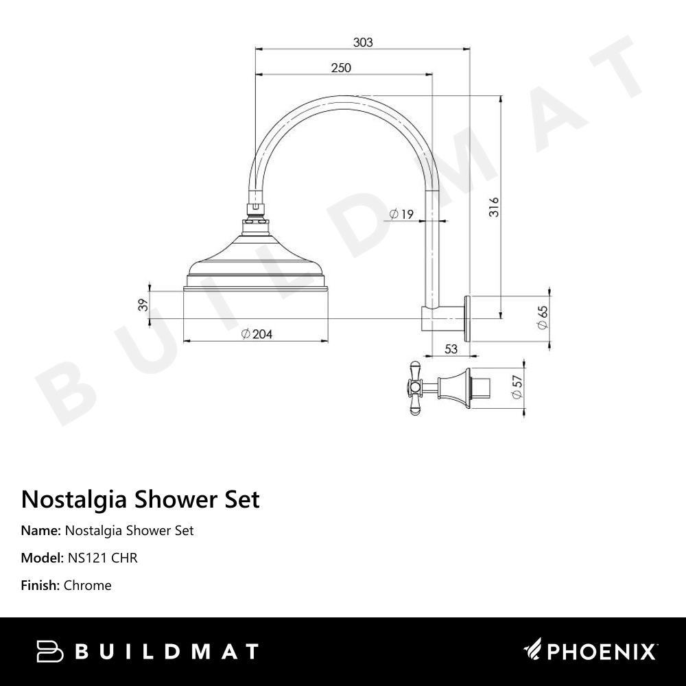 Nostalgia Shower Set Chrome