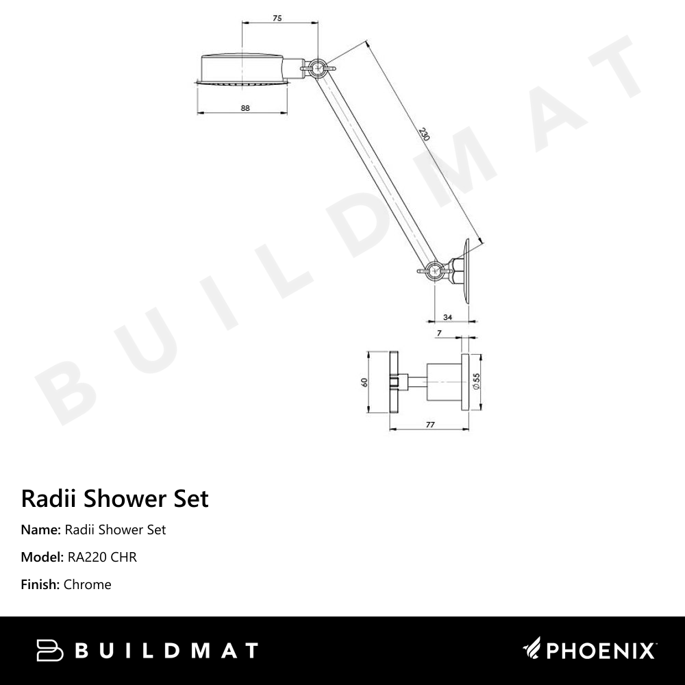 Radii Shower Set Chrome