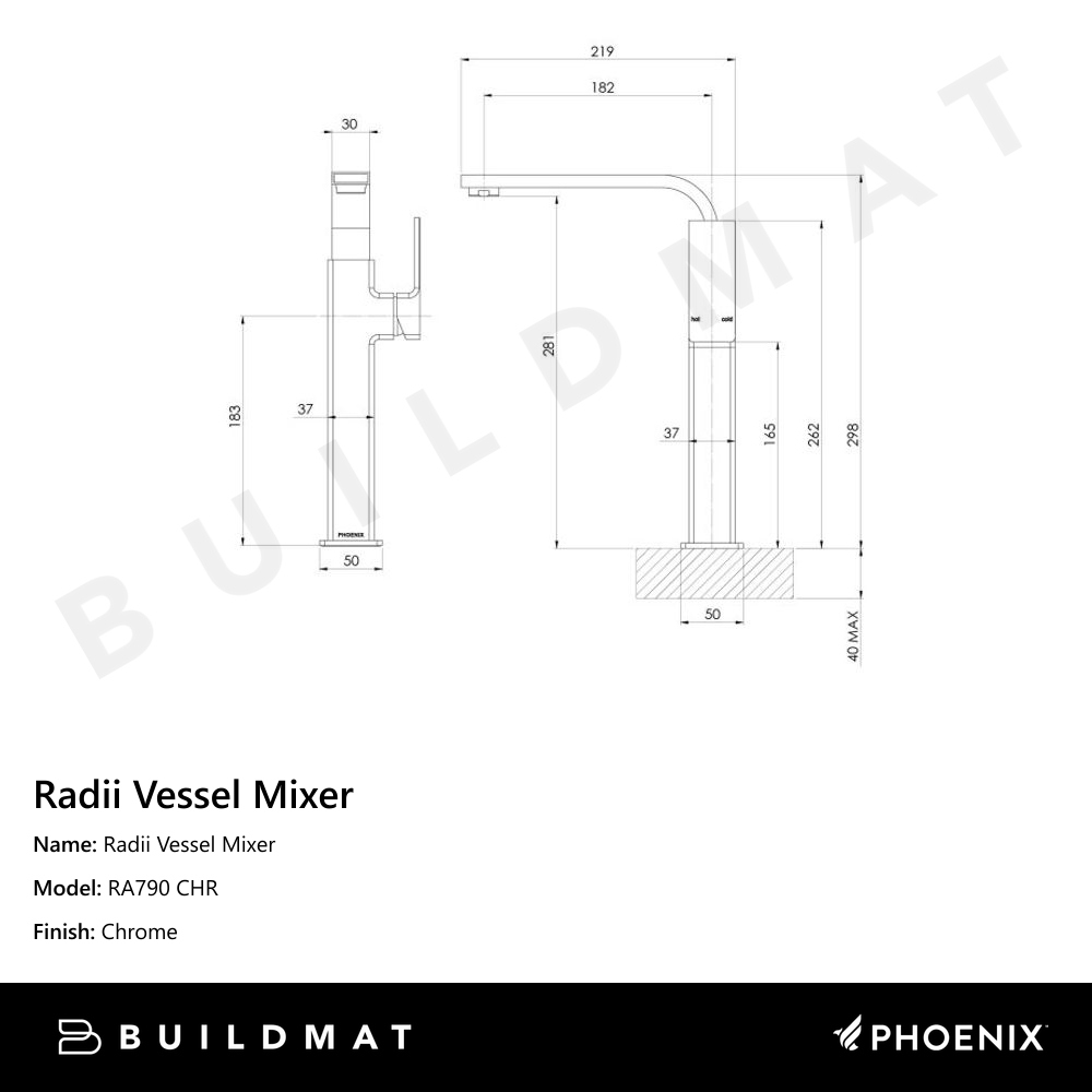 Radii Vessel Mixer Chrome
