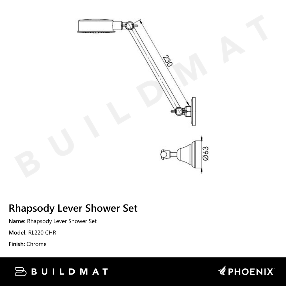 Rhapsody Lever Shower Set Chrome