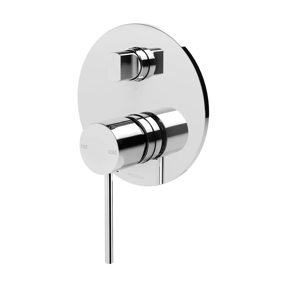 Vivid Slimline SwitchMix Shower / Bath Diverter Mixer Fit-Off Kit Chrome