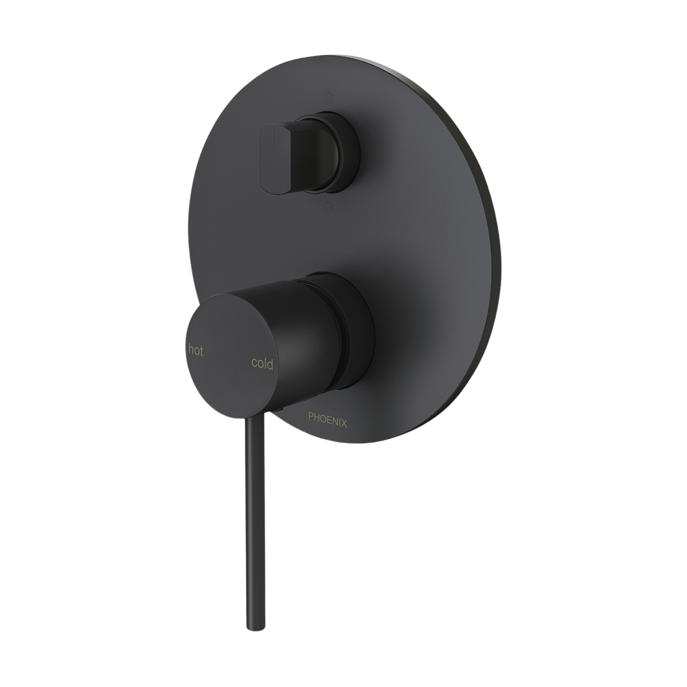 Vivid Slimline SwitchMix Shower / Bath Diverter Mixer Fit-Off Kit Matte Black