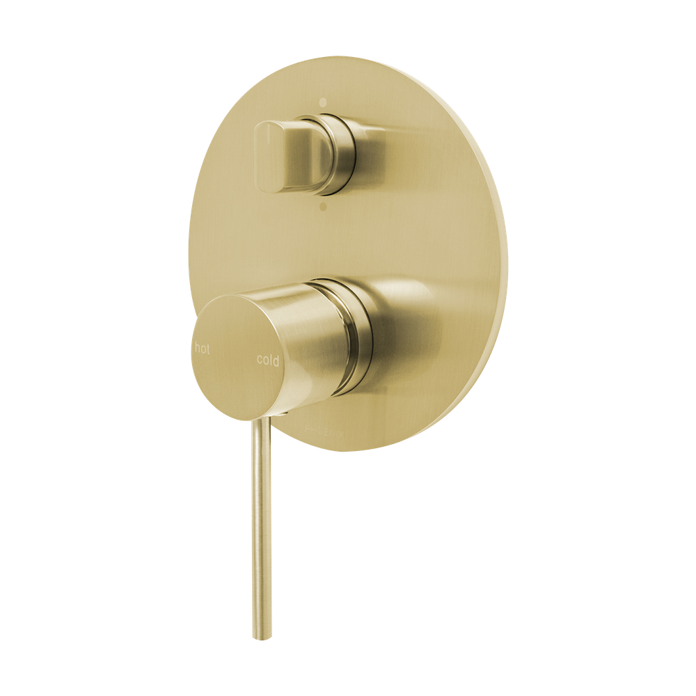 Vivid Slimline SwitchMix Shower / Bath Diverter Mixer Fit-Off Kit Brushed Gold