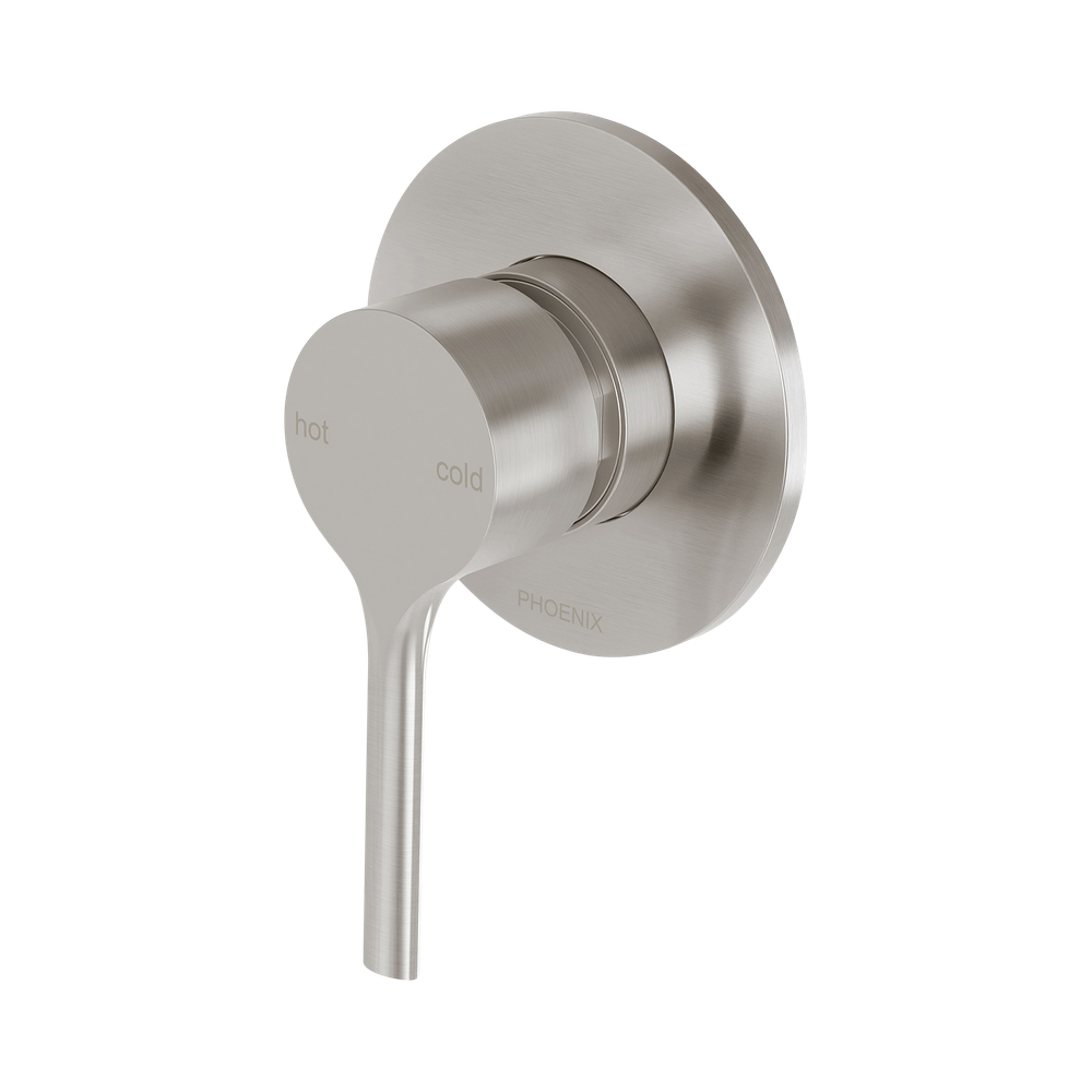 Vivid Slimline Oval SwitchMix Shower / Wall Mixer Fit-Off Kit Brushed Nickel