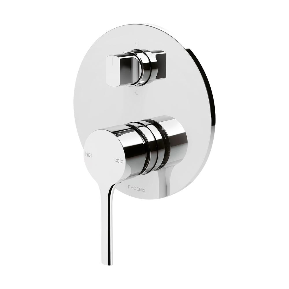 Vivid Slimline Oval SwitchMix Shower / Bath Diverter Mixer Fit-Off Kit Chrome