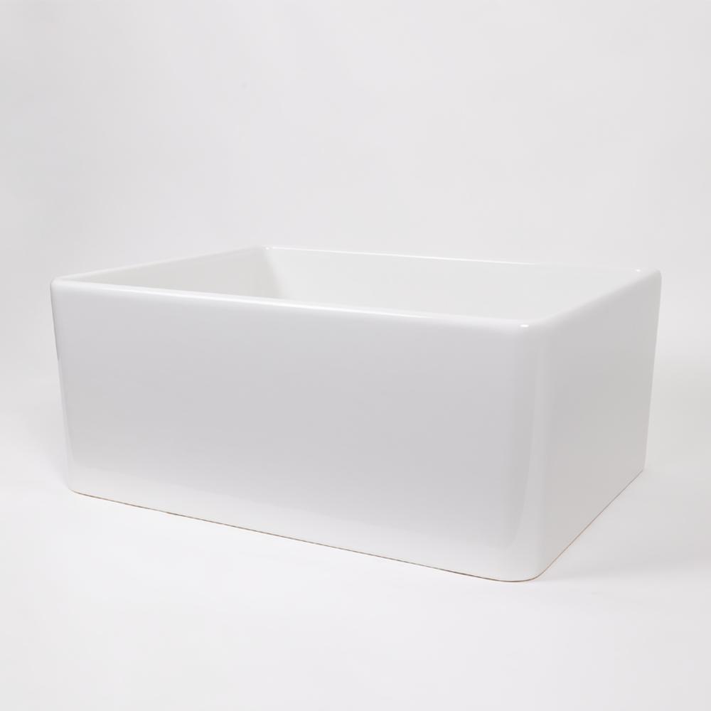 Rose 610x459 Gloss White Farmhouse Fireclay Single Bowl Sink