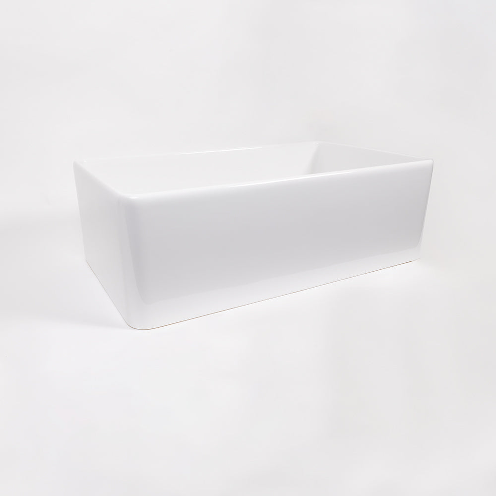 Elodie 760x459 Gloss White Farmhouse Fireclay Single Bowl Sink