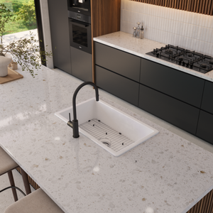 Tamsin 813x483 Gloss White Fireclay Single Bowl Sink - Gloss White