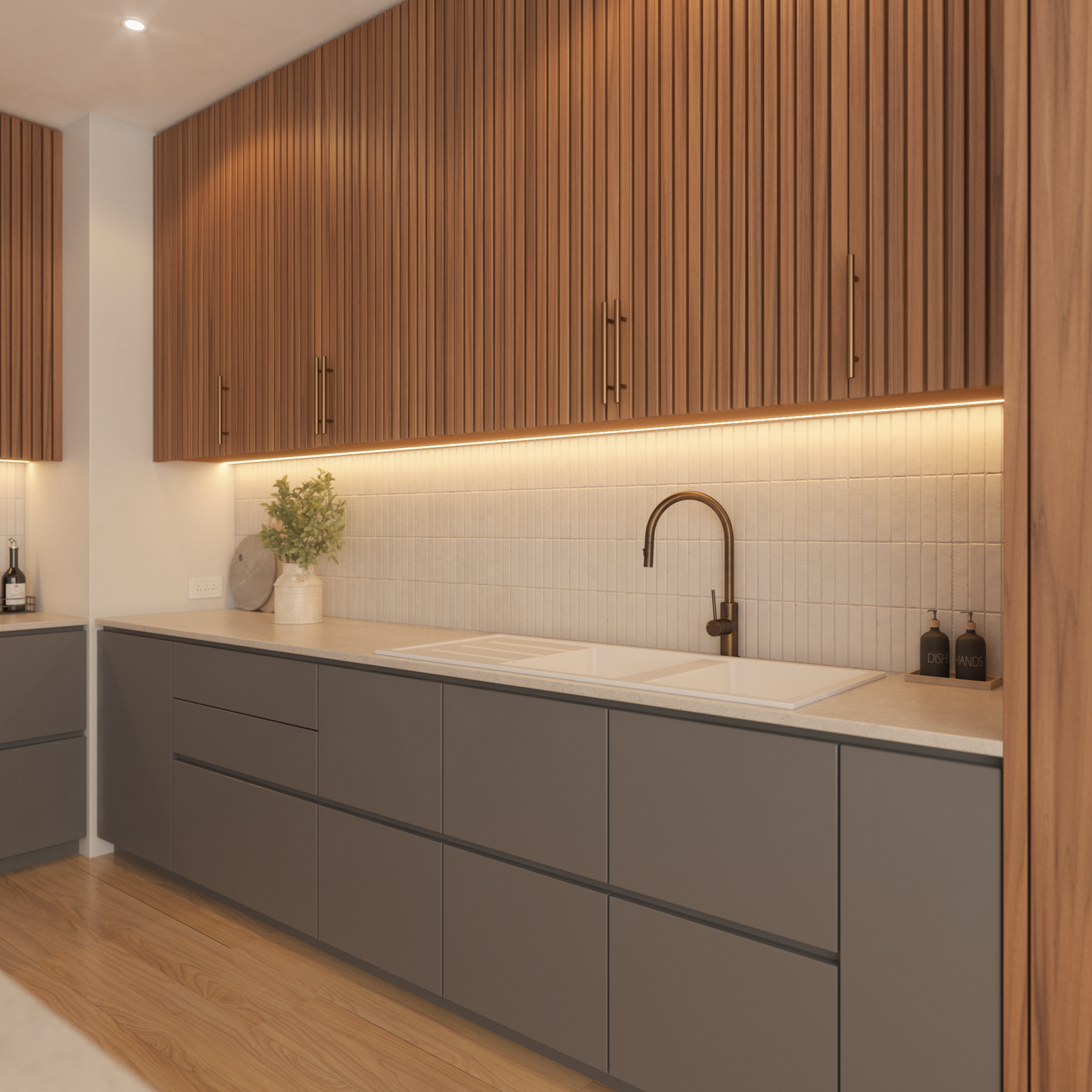 Darlene 1200x500 White Granite Drainboard Double Bowl Sink