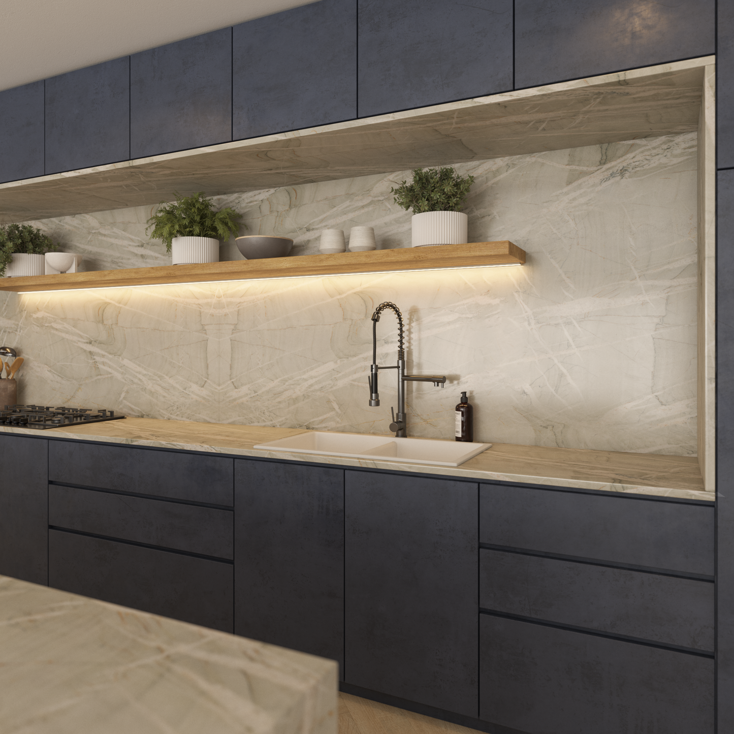 Keith 848x467 White Granite Square Double Bowl Sink