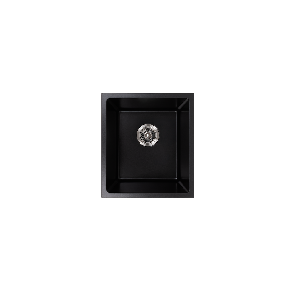 Cynthia 396x446 Black Granite Square Single Bowl Sink