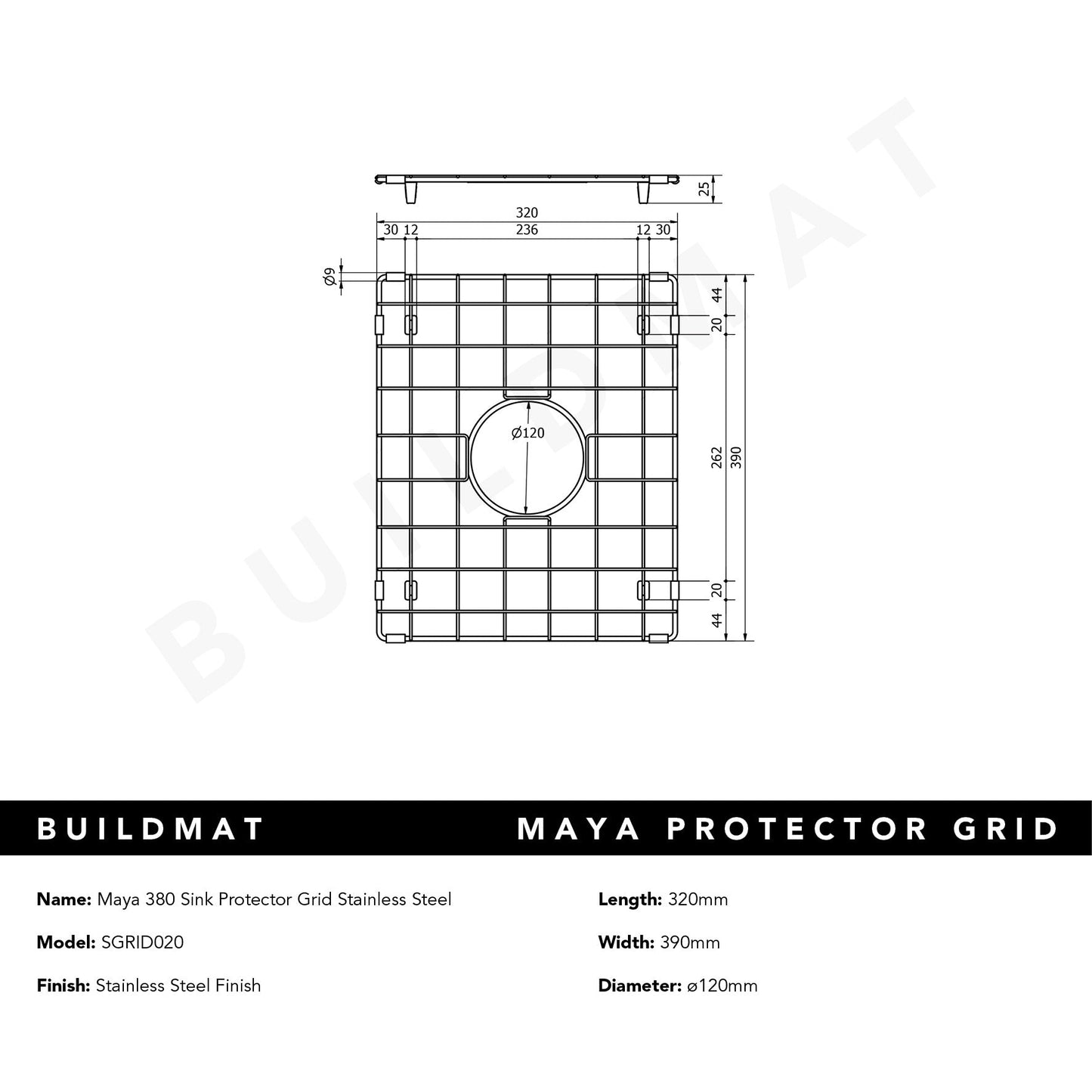 Maya 380 Sink Protector Grid