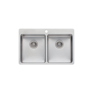 Sonetto Double Bowl Topmount Sink Stainless Steel - Stainless Steel
