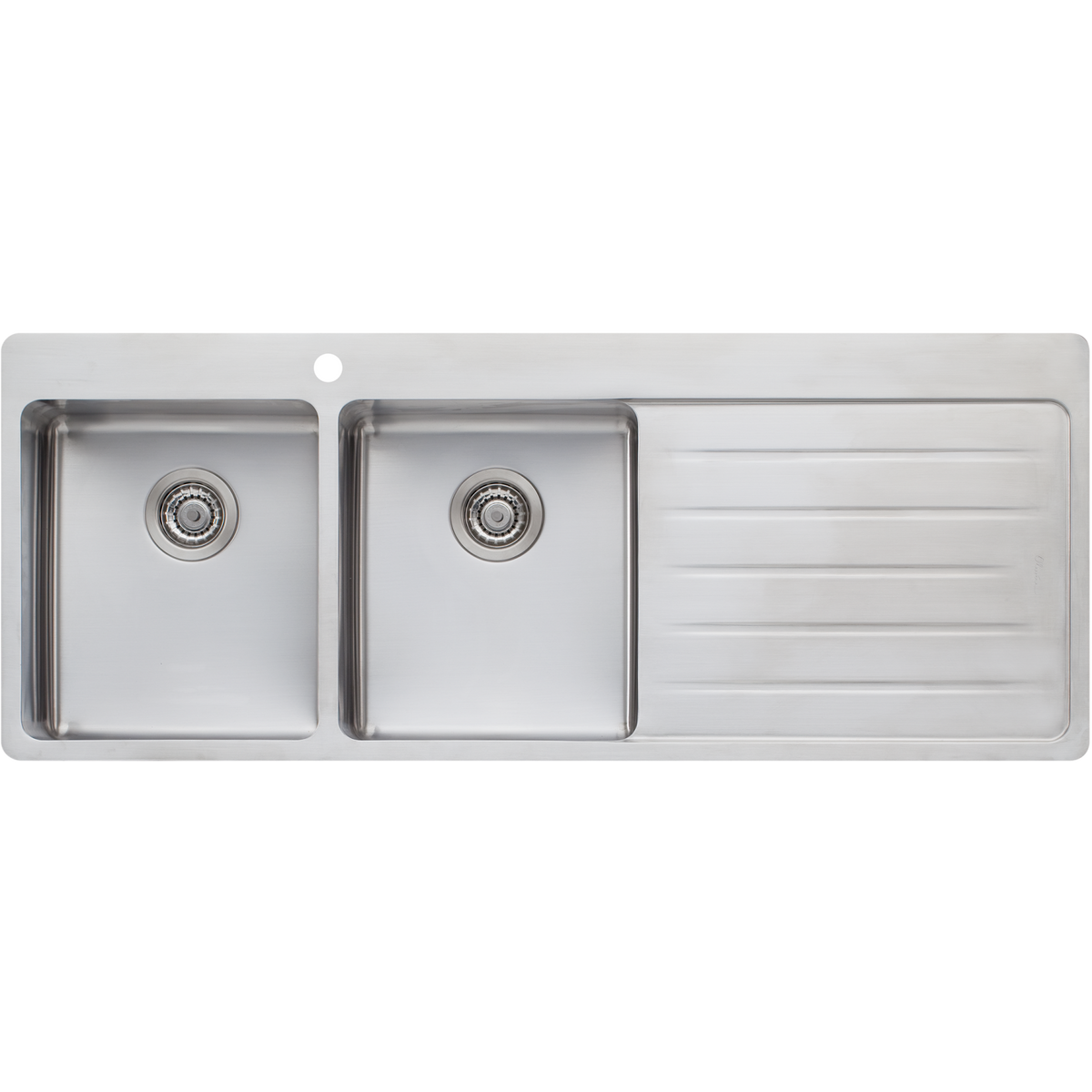 Sonetto Double Bowl Topmount Sink With Drainer Left Stainless Steel