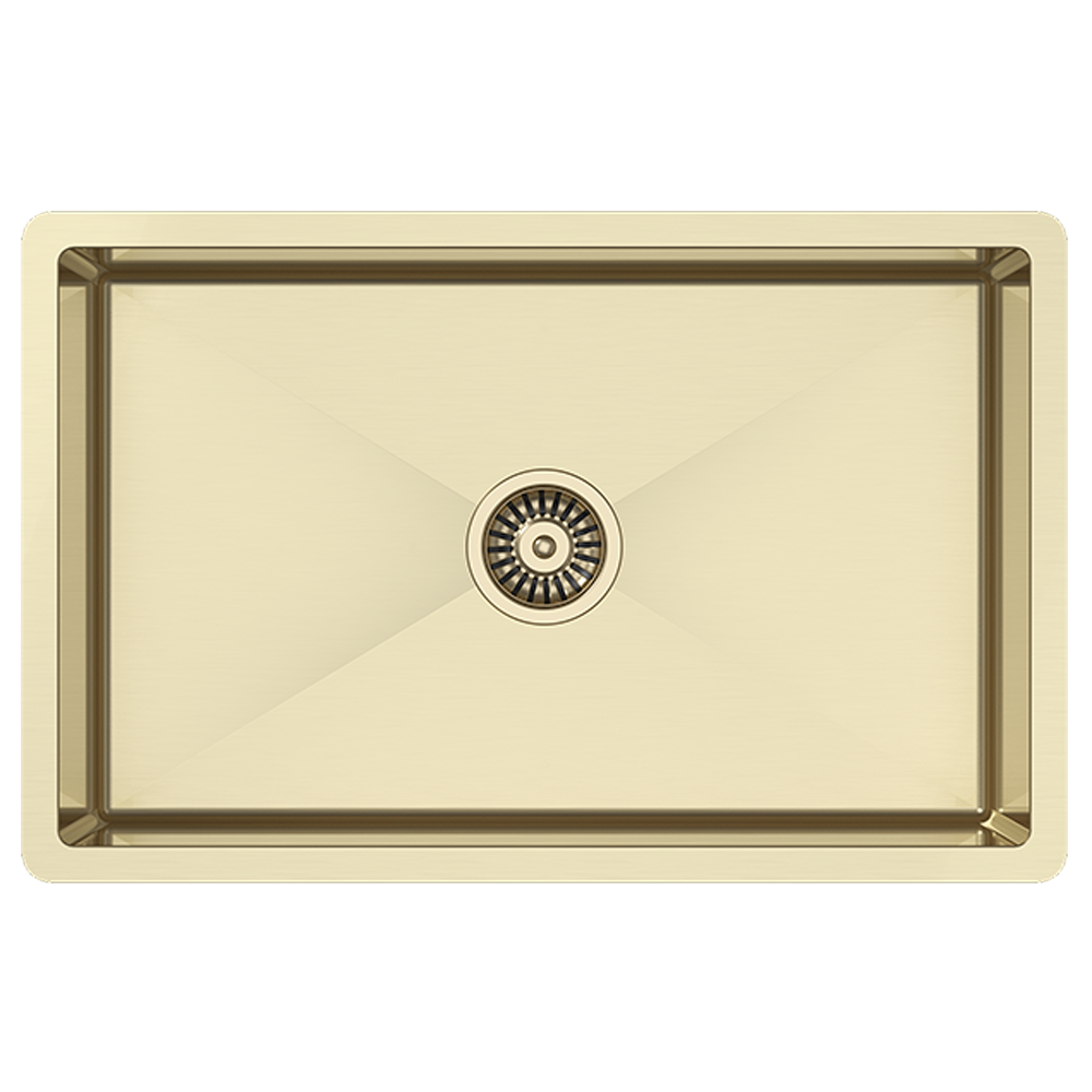 Brushed Brass Gold Avisa 700x450 Large Single Bowl Sink