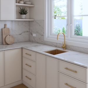 Brushed Brass Gold Maya 380x450 Single Bowl Sink - Brushed Brass Gold