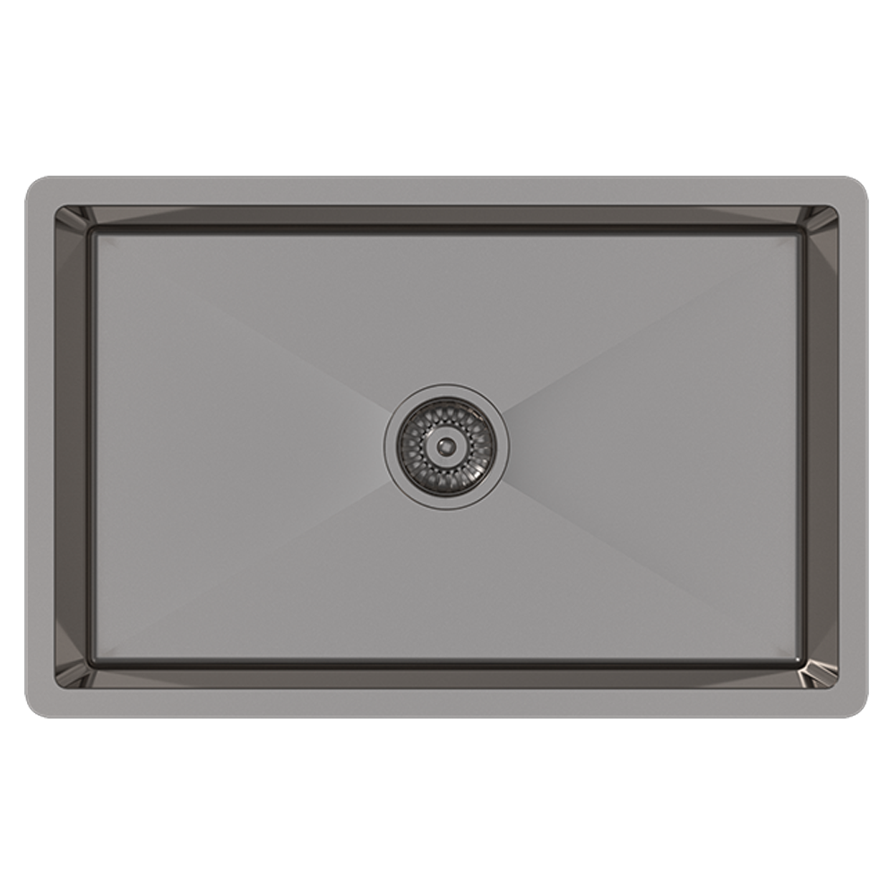 Brushed Gunmetal Avisa 700x450 Large Single Bowl Sink