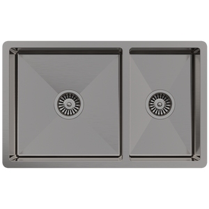 Brushed Gunmetal Clifford 725x450 Single & 1/4 Bowl Sink - Brushed Gunmetal