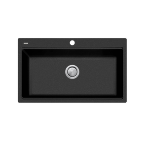 Santorini Topmount Workstation Sink Black - Black