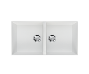 Santorini Double Bowl Undermount Sink White - White