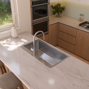 Mila 900x500 XXLarge Single Bowl Tap Landing Sink - Brushed Stainless Steel