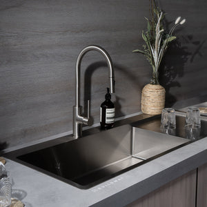 Jayden 1200x500 Single Bowl Tap Landing with Right Drain Board Sink - Brushed Stainless Steel