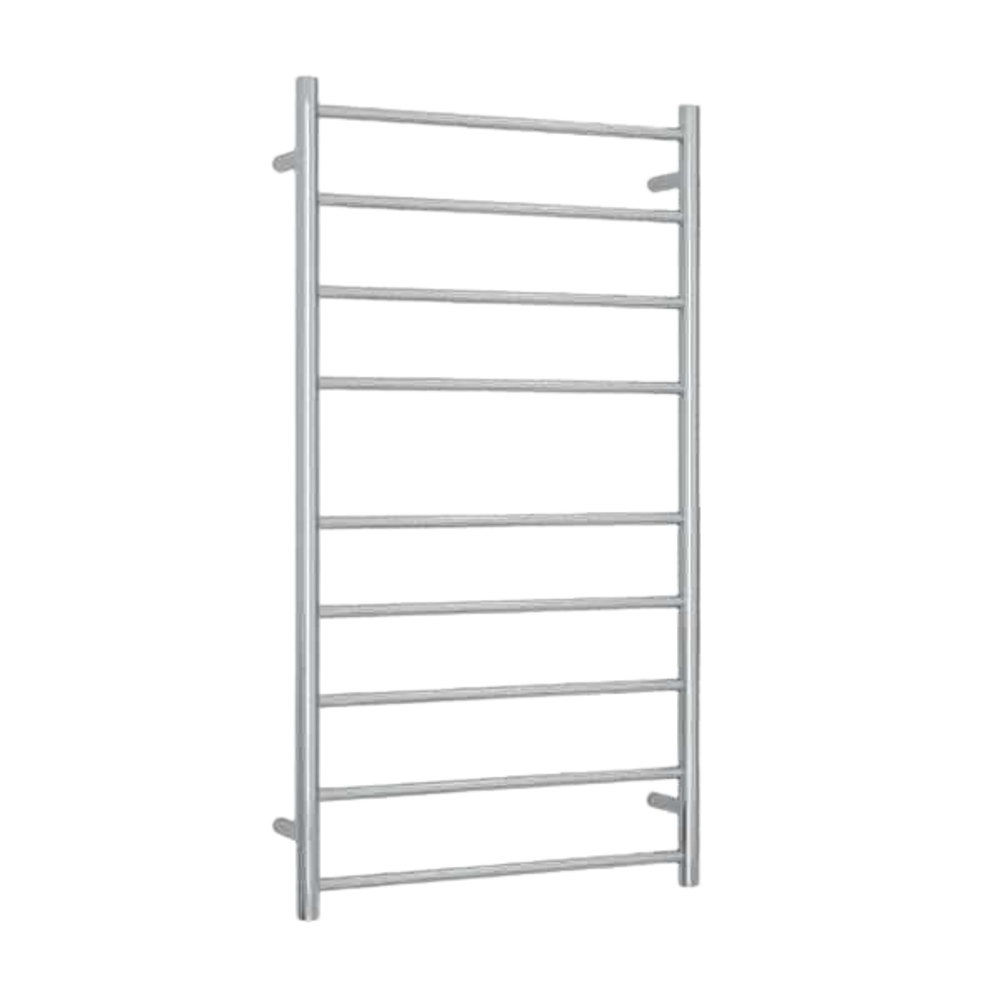 Straight Round Budget Ladder Heated Towel Rail 600mm Polished Stainless Steel BS46M