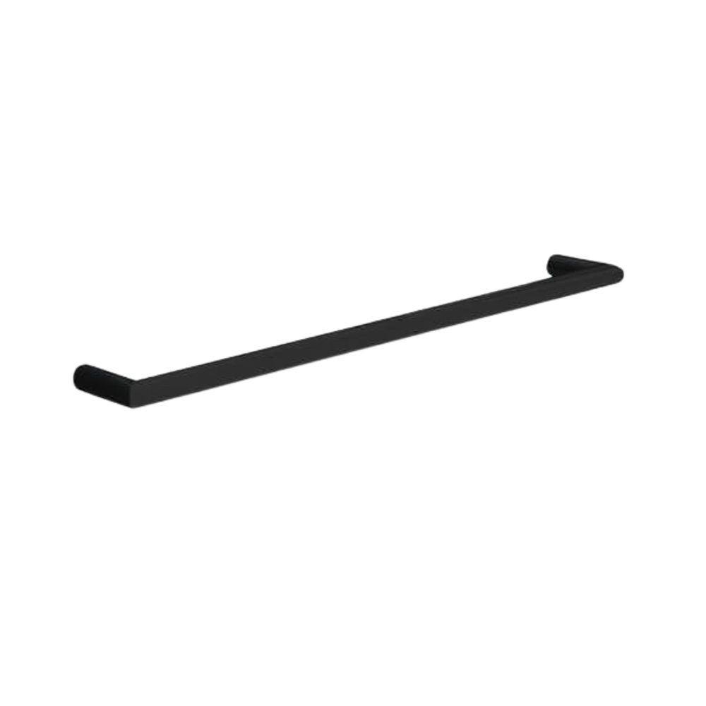 Round Single Bar Heated Towel Rail Matte Black
