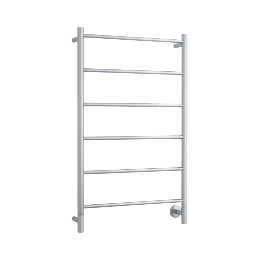 Spartan Six Straight Round Ladder Heated Towel Rail Polished Stainless Steel