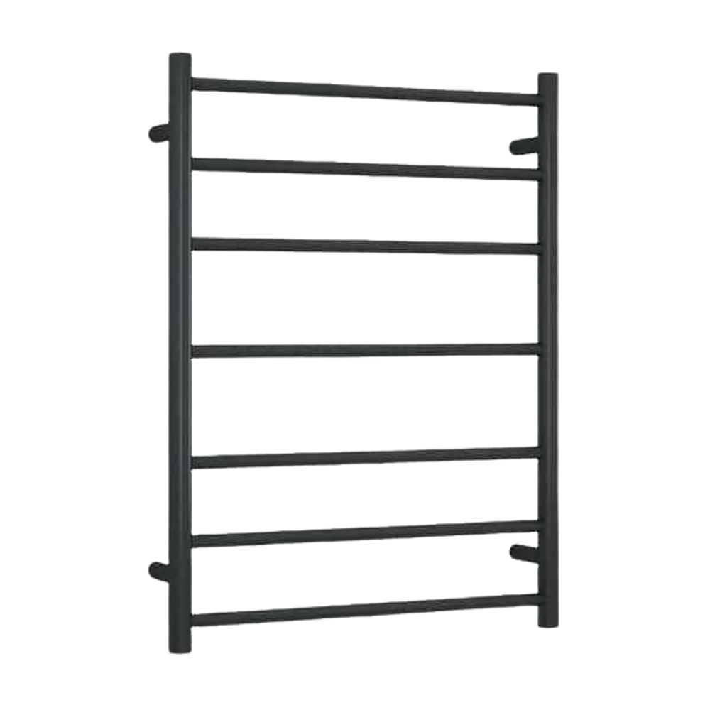 Round Ladder Heated Towel Rail 600mm Matte Black