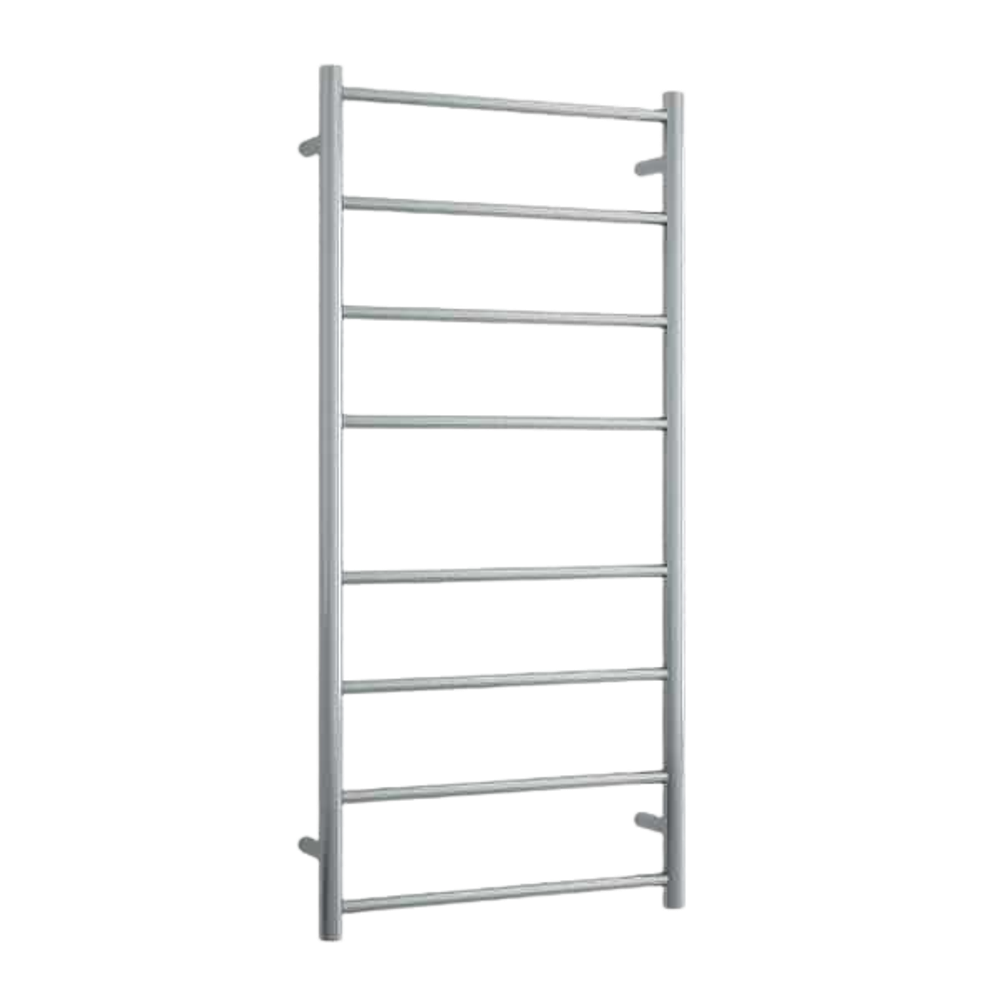 Brushed Straight Round Ladder Heated Towel Rail 530mm Brushed Stainless Steel