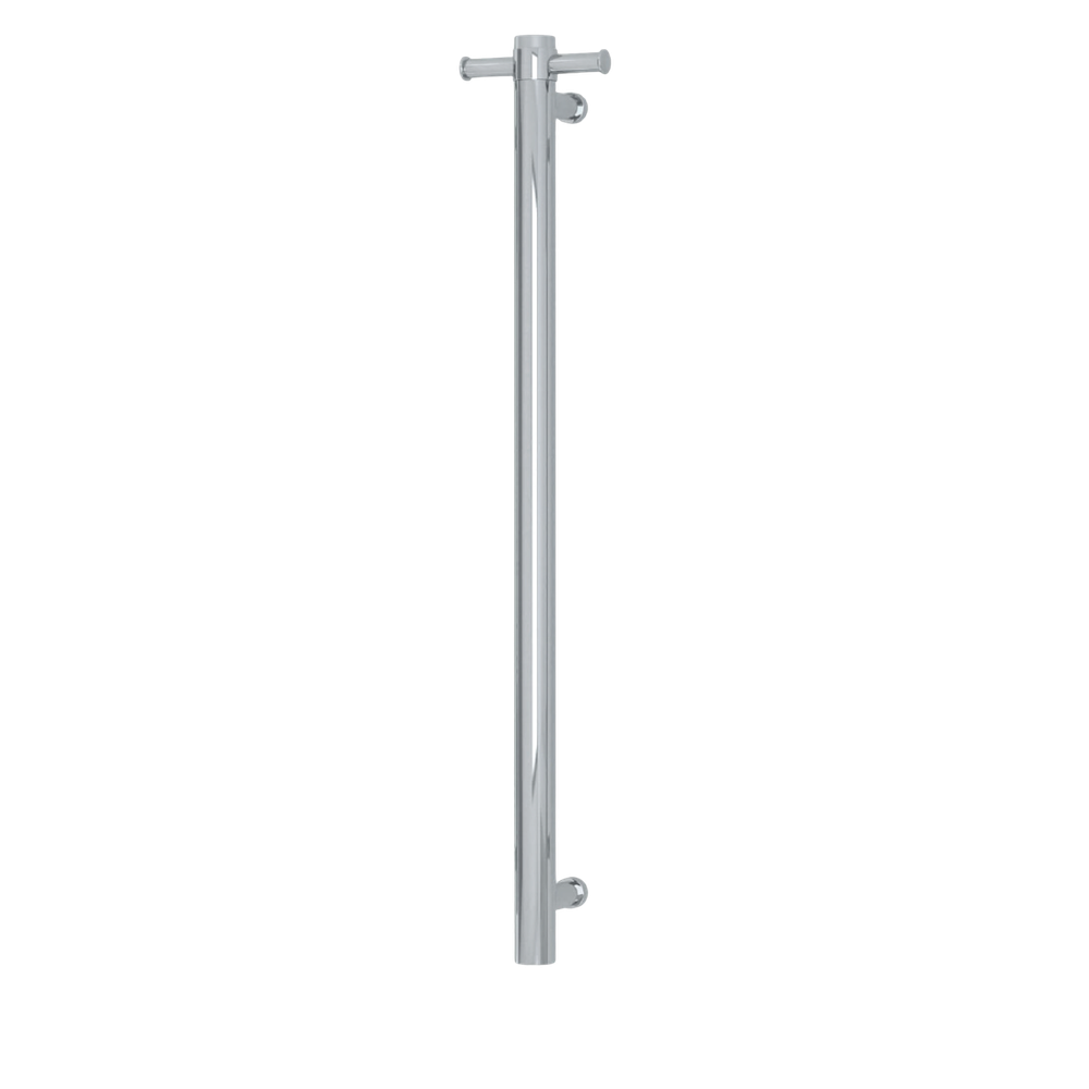 Round Non-Heated Vertical Single Towel Rail Polished Stainless Steel