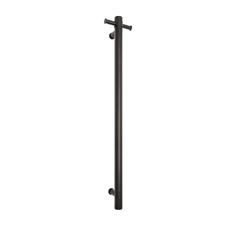 Round 240Volt Vertical Single Heated Rail Matte Black