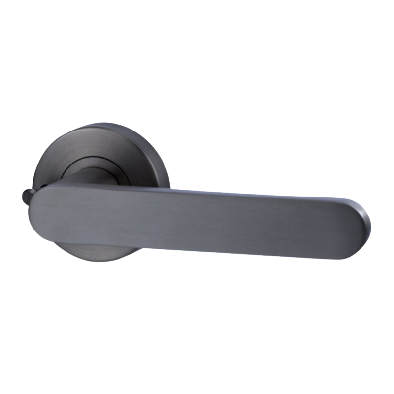 Lockwood Vivid Lever V3 Privacy Set with Latch Satin Gunmetal