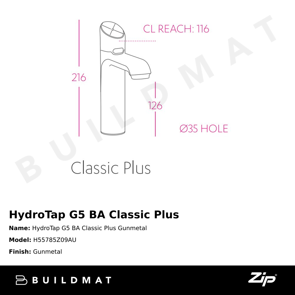 HydroTap G5 BA Classic Plus Gunmetal
