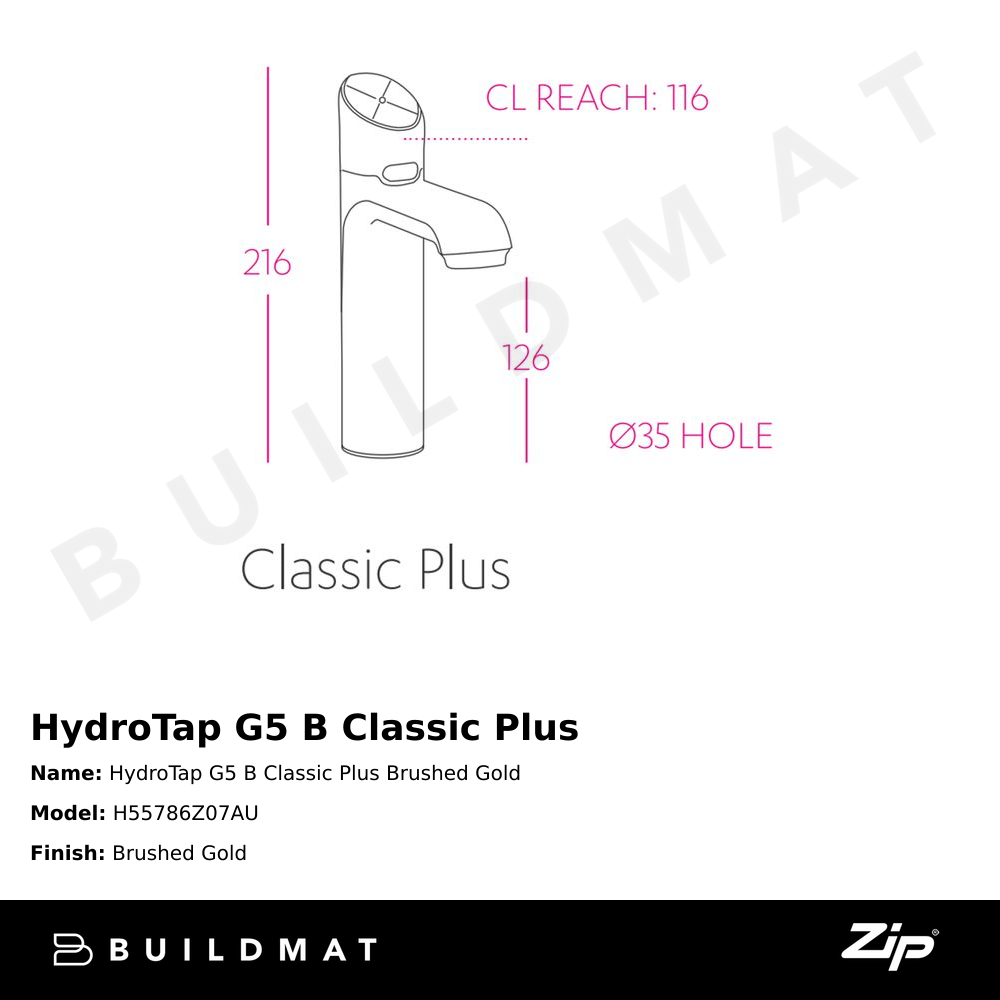 HydroTap G5 B Classic Plus Brushed Gold