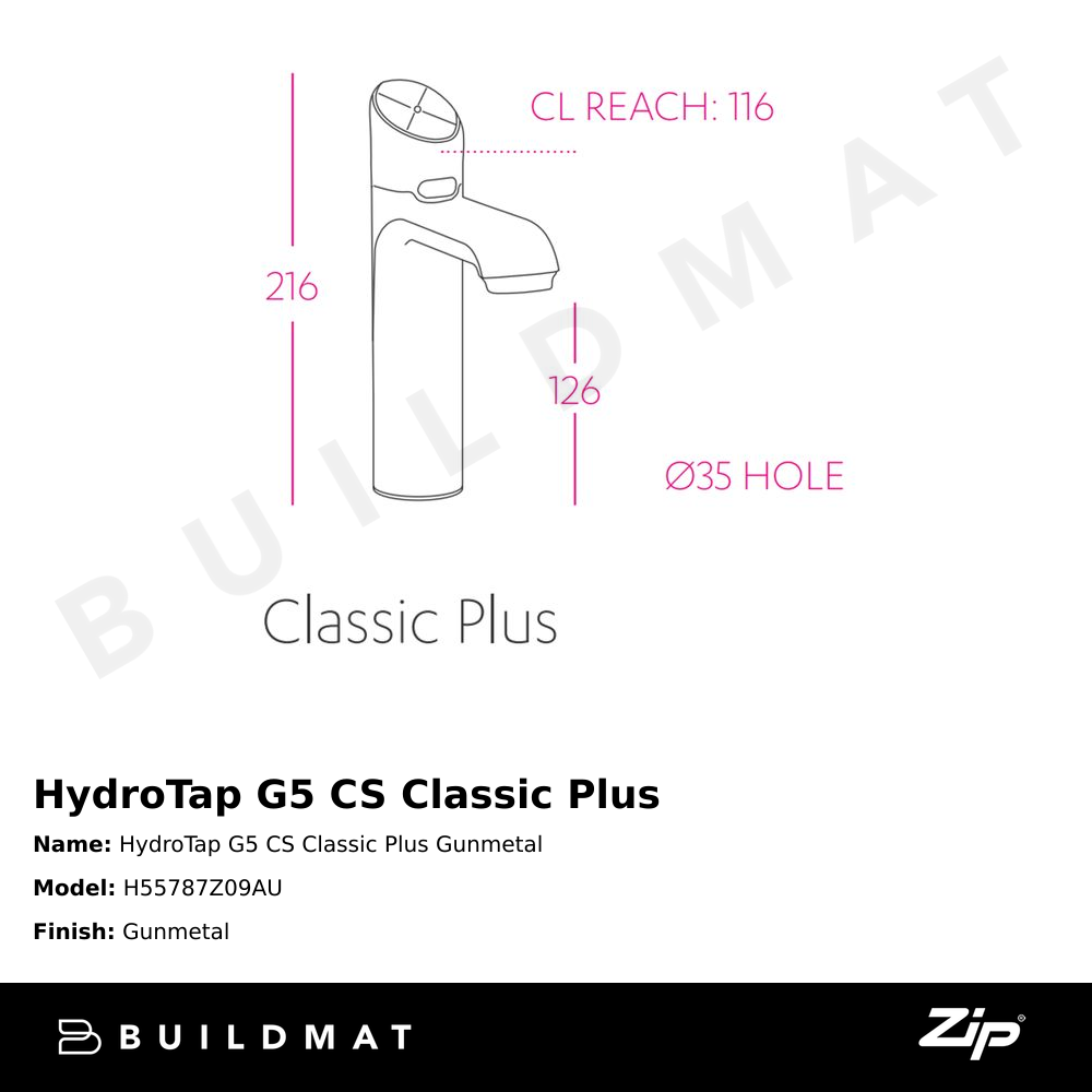 HydroTap G5 CS Classic Plus Gunmetal