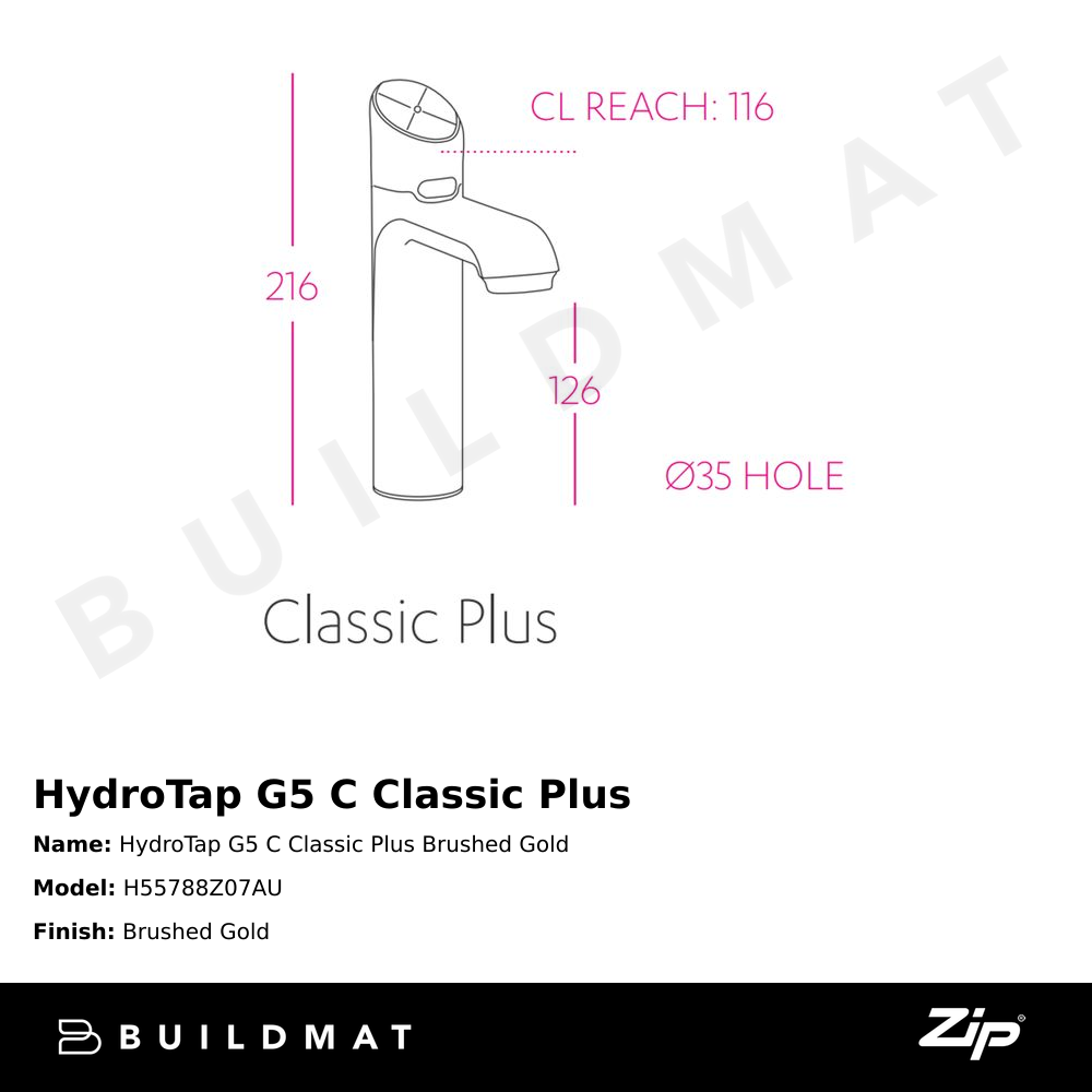 HydroTap G5 C Classic Plus Brushed Gold