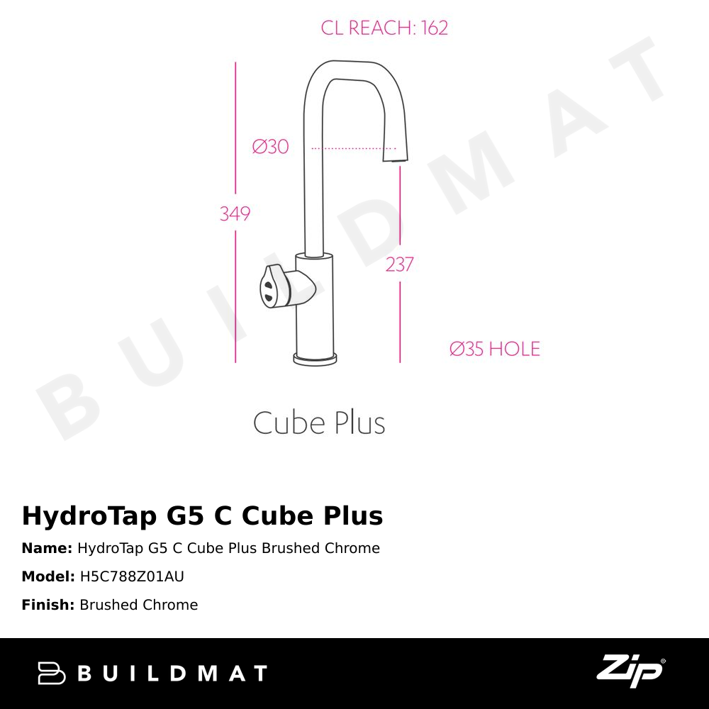 HydroTap G5 C Cube Plus Brushed Chrome